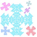 Abstract cross, snowflake from triangles. Beautiful set