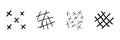 Abstract Crosshatch Patterns Line Icon Set In Doodle Style. Artistic Texture, Sketching Techniques, And Creative Design Royalty Free Stock Photo