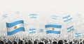 Abstract crowd with flag of Argentina. Peoples protest, revolution, strike and demonstration with flag of Argentina