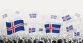 Abstract crowd with flag of Iceland. Peoples protest, revolution, strike and demonstration with flag of Iceland Royalty Free Stock Photo