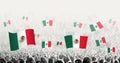 Abstract crowd with flag of Mexico. Peoples protest, revolution, strike and demonstration with flag of Mexico
