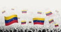 Abstract crowd with flag of Venezuela. Peoples protest, revolution, strike and demonstration with flag of Venezuela Royalty Free Stock Photo