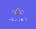 Abstract crown from speech bubble logo design template. Creative support, chat, king, chef vector sign symbol mark