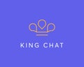 Abstract crown from speech bubble logo design template. Creative support, chat, king, chef vector sign symbol mark