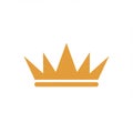 An abstract crown symbol, featuring a flat, simplistic design in a golden yellow color. Royalty Free Stock Photo