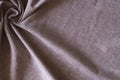 Abstract crumpled linen fabric texture background. Natural grayish purple, pale red color dyed linen organic eco Royalty Free Stock Photo