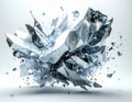 Abstract Crystal Explosion Dynamic Shattering Light Refraction Studio Shot Royalty Free Stock Photo