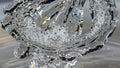Abstract Crystal Sculpture with Bubbles and Light Refractions Royalty Free Stock Photo