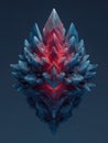 Abstract Crystal Structure with Vibrant Red and Blue Facets Royalty Free Stock Photo