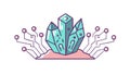 Abstract Crystals with Circuits. Blockchain Data Technology, vector design Generative AI Royalty Free Stock Photo