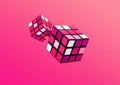 Abstract cube art in gradient color.Fantasy creativity backgrounds concepts Royalty Free Stock Photo