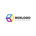 Abstract cube box logo. logo with a box or cube shape. vector Royalty Free Stock Photo