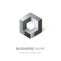 Abstract cube logo design