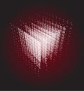 Abstract cube of particles, computer computation power vector illustration. Data center, bigdata, server room unusual Royalty Free Stock Photo