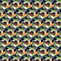 Abstract cube pattern. Colorful design, geometric 3d vector wallpaper, cube pattern background. Royalty Free Stock Photo