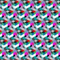 Abstract cube pattern. Colorful design, geometric 3d vector wallpaper, cube pattern background. Royalty Free Stock Photo