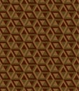 Abstract cube pattern in editable vector format. Seamless Cubes Pattern. Brown color. 3D vector background.