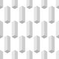 Abstract cube shape isometric background. Vector retro grey geometric seamless pattern