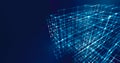 Abstract cube-shaped dots connection background Royalty Free Stock Photo