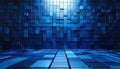 Abstract Cubes Background With Blue Gradient Lighting And Reflective Floor Royalty Free Stock Photo