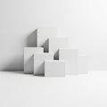 Abstract cubes composition isolated on white background Royalty Free Stock Photo