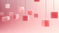 Abstract Cubes on a Pink Wire: Minimalistic and Superb Clean Image AI Generated