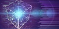 Abstract cubic algorithm futuristic concept. Big data. Quantum virtual cryptography. Business visualization of artificial Royalty Free Stock Photo