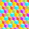 Abstract Cubic City Seamless Pattern Royalty Free Stock Photo