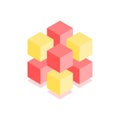 Abstract cubic icon. Isometric illustration for covers design in flat 3D style. Vector geometric logo Royalty Free Stock Photo