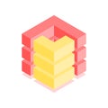 Abstract cubic icon. Isometric illustration for covers design in flat 3D style. Vector geometric logo Royalty Free Stock Photo