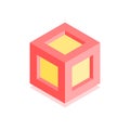 Abstract cubic icon. Isometric illustration for covers design in flat 3D style. Vector geometric logo Royalty Free Stock Photo