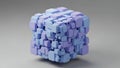 Abstract cubic pattern in purple and blue Royalty Free Stock Photo