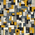 A abstract cubist fabric print, Ai generated image Royalty Free Stock Photo