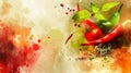 Abstract culinary ingredients a tantalizing theme for restaurant business backgrounds