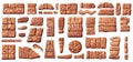 Abstract cuneiform stone plates. Isolated akkadian sumerian or assyrian writing on stones. Clay sheets with ancient Royalty Free Stock Photo