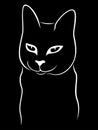 Black stencil of cunning cat