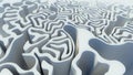 Abstract curly pattern white labyrinth 3d rendering Royalty Free Stock Photo