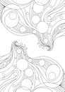 Abstract curve line background, nature natural sketch hand drawn vector