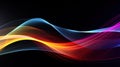 Abstract curve lines on black background, pattern of energy motion in dark digital space. Cyberspace with multicolored glowing Royalty Free Stock Photo
