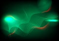 Abstract curve neon glow on green and black background Royalty Free Stock Photo