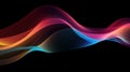Abstract curve neon lines background, pattern of energy motion in dark digital space. Cyberspace with multicolored glowing waves Royalty Free Stock Photo