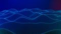 Abstract curve wireframe cube. Wave Technology Background Royalty Free Stock Photo