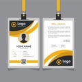 Abstract Curve Yellow Id Card Design Template Vector