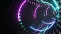 Curved Neon Lamp VJ Tunnel Background