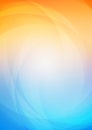 Abstract curved with orange blue background Royalty Free Stock Photo