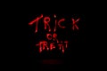 Sentence `trick or treat` for Halloween written with a led lamp during a lightpainting session at night.