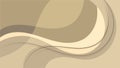 Abstract curved shapes with wave lines brown cream background