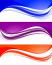 Abstract curved wavy lines set