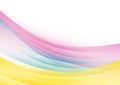 Abstract Blurry Pink, Blue and Yellow Curves in White Background Royalty Free Stock Photo