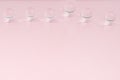 Abstract cute fresh pink background with transparent glass cells on pastel soft light backdrop, copy space. Royalty Free Stock Photo